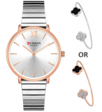 Dámské hodinky CURREN Blanche Simply Silver + náramek ZDARMA