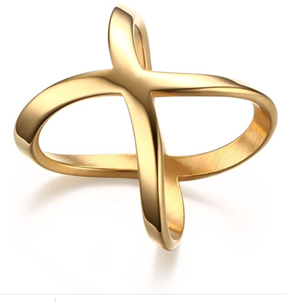 Ocelový prsten Xena Gold