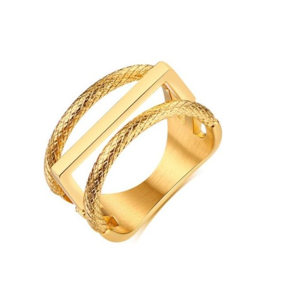 Ocelový prsten July Gold