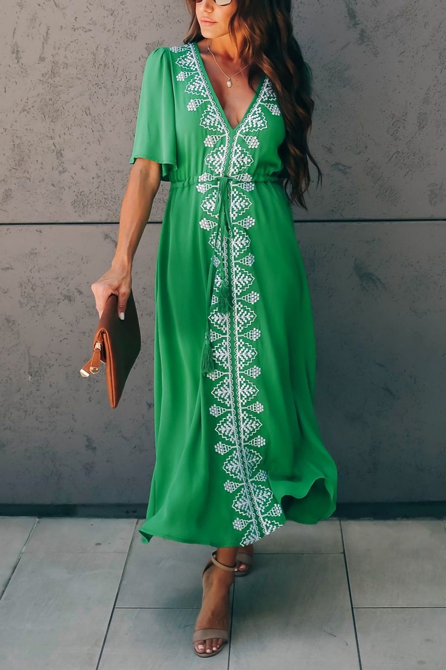 Dlouhé zelené šaty Presley