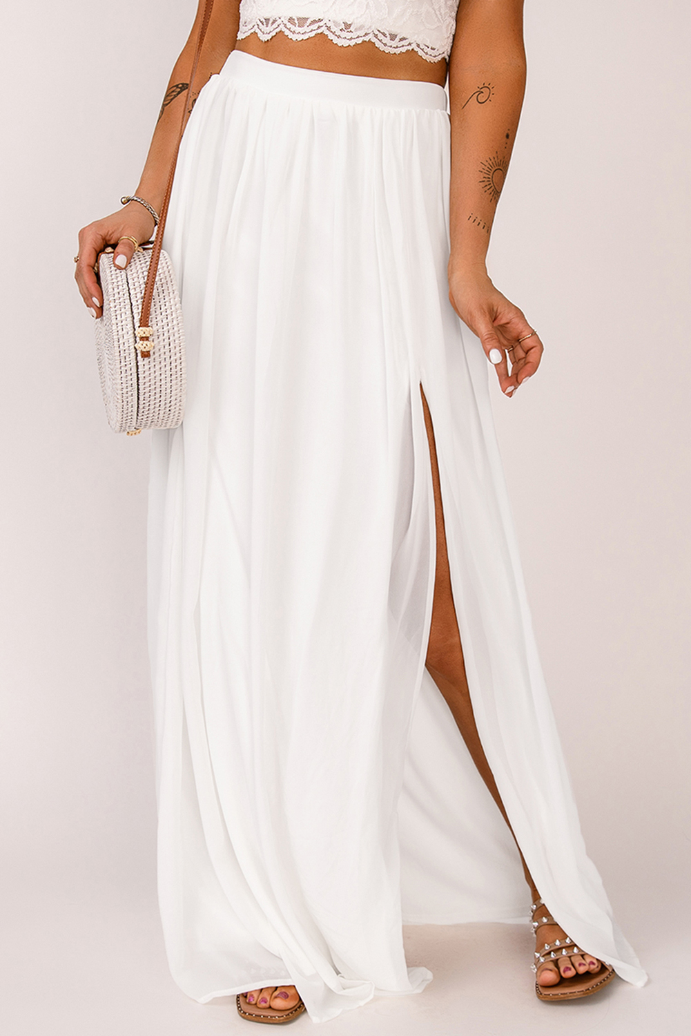 Dlouhá bílá sukně Hera