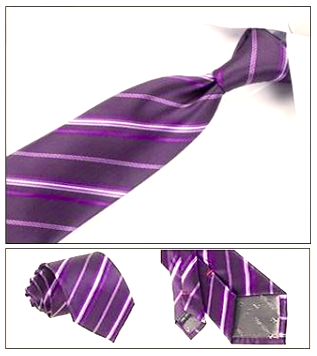 Pánská kravata se sponou fialová