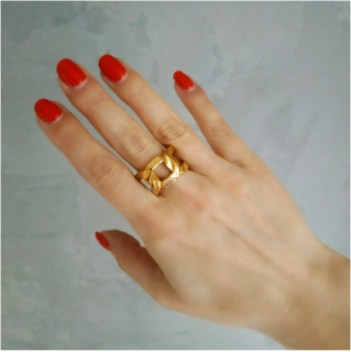 Ocelový zlatý prsten Sany Gold